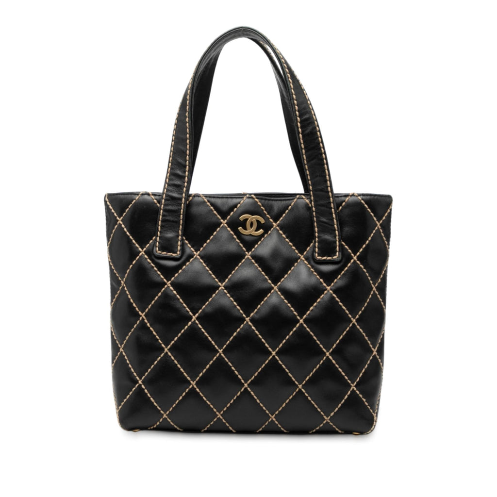 Chanel Small CC Quilted Calfskin Wild Stitch Tote
