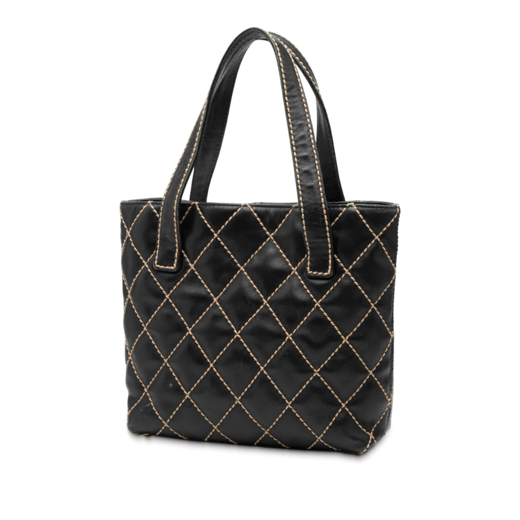 Chanel Small CC Quilted Calfskin Wild Stitch Tote