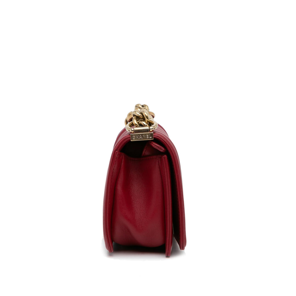 Chanel Small Calfskin Chevron Boy Flap (SHG-ZrUBHf)