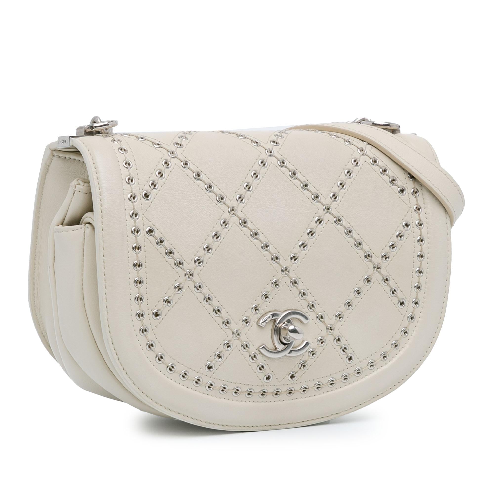 Chanel Small Calfskin Coco Eyelets Round Flap (SHG-J36UdW)