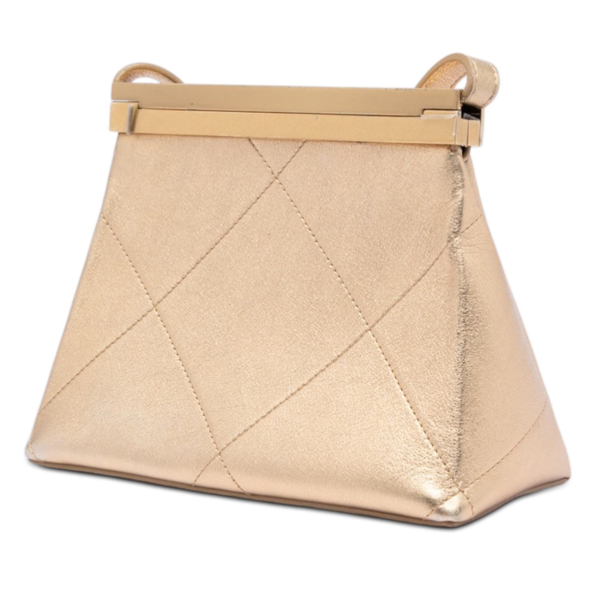Chanel Small Calfskin Kiss Lock Frame Bag