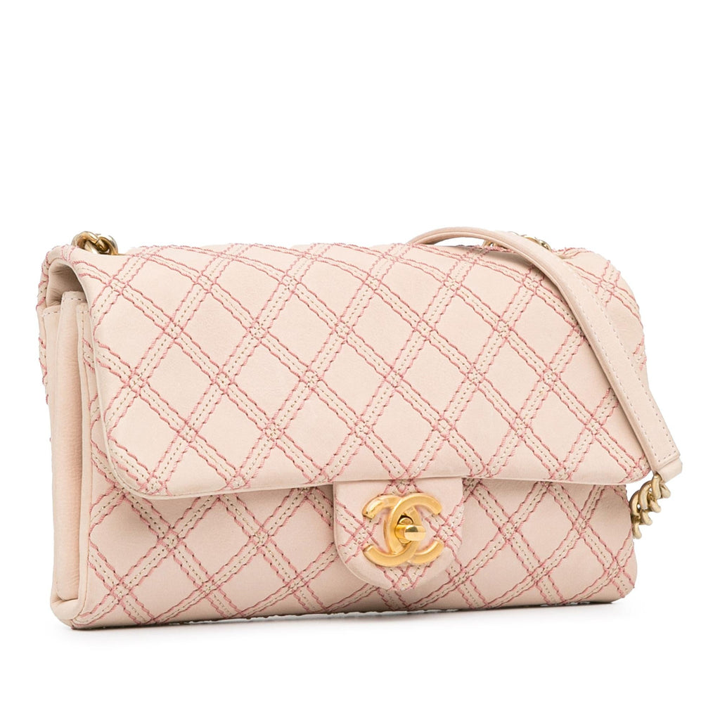 Chanel Small Calfskin Triple Stitched Flap (SHG-MqcPxP)