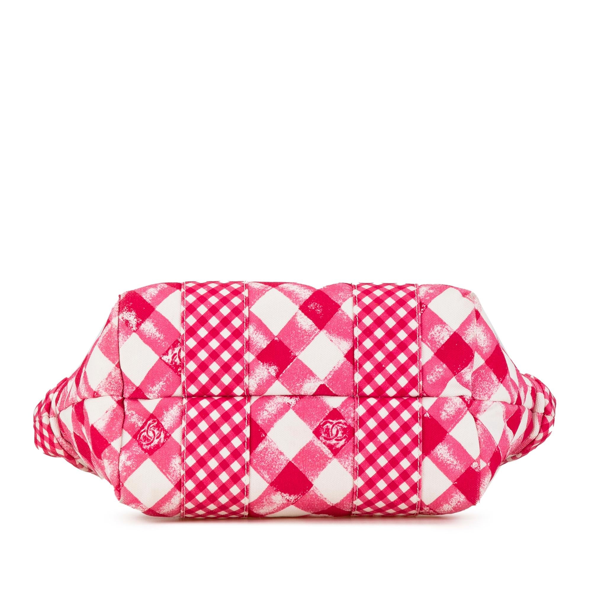 Chanel Small Canvas Printed CC Gingham Handbag