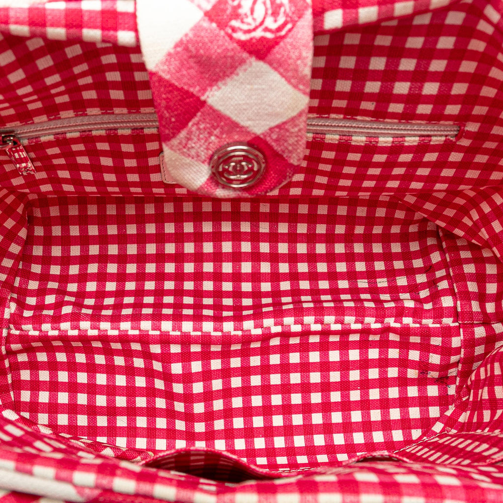 Chanel Small Canvas Printed CC Gingham Handbag