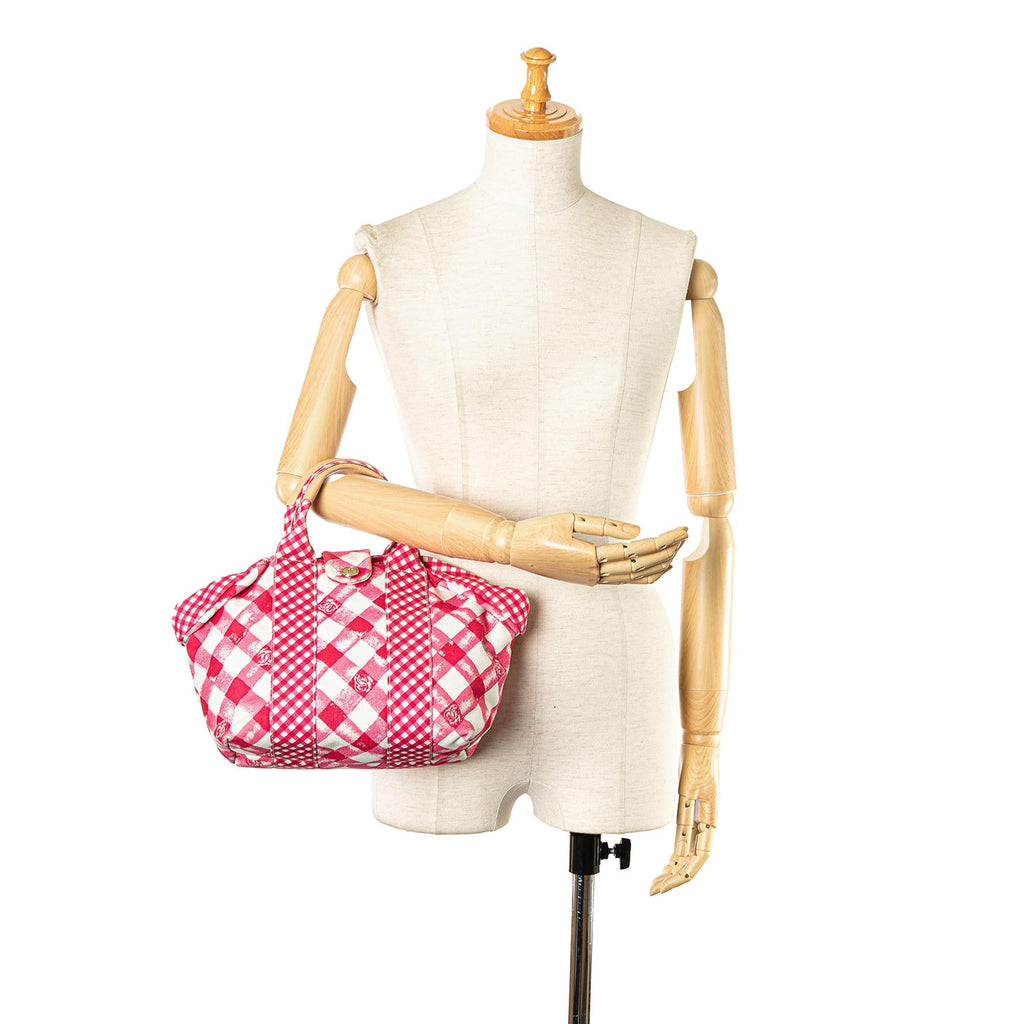 Chanel Small Canvas Printed CC Gingham Handbag