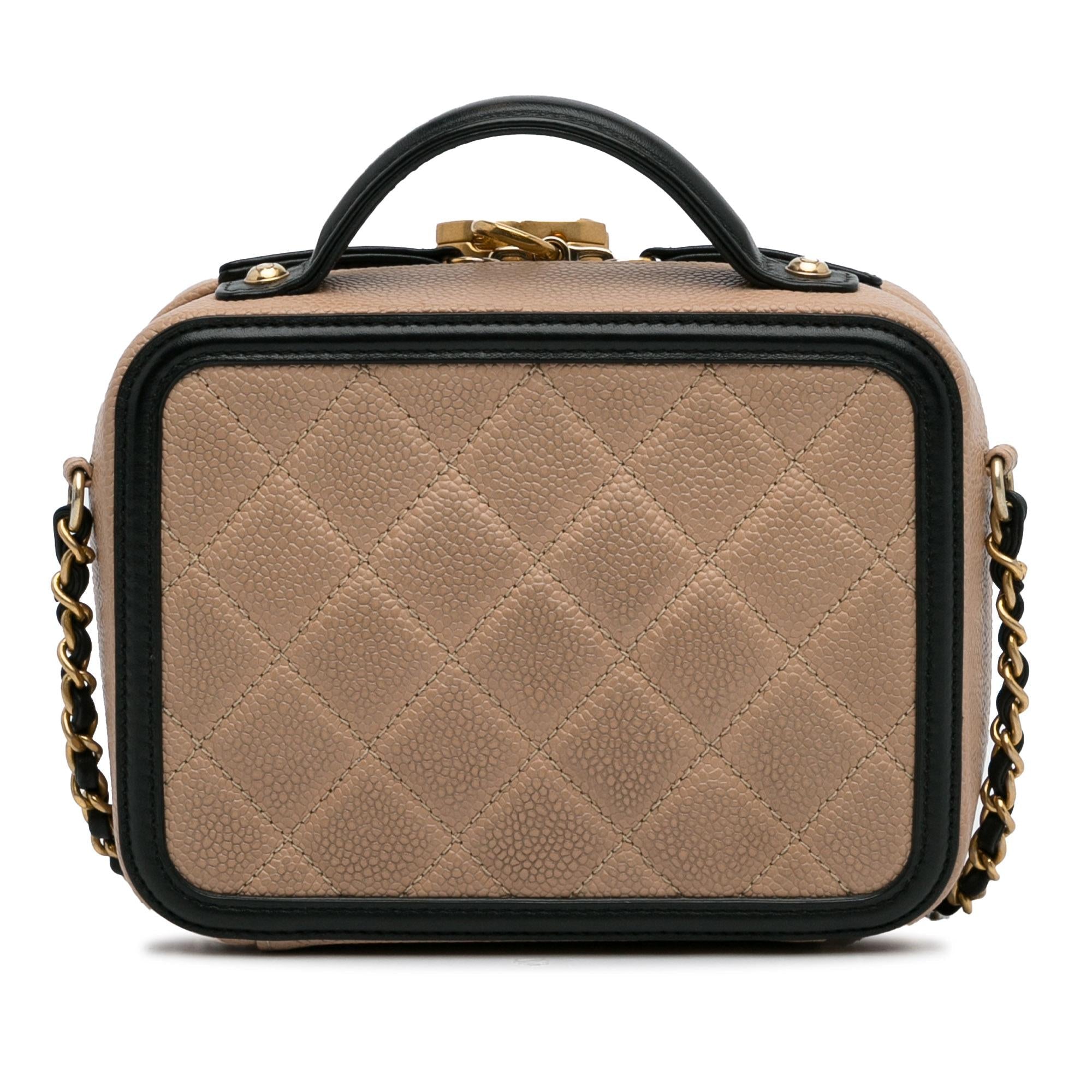 Chanel Small Caviar CC Filigree Vanity Case (SHG-c7hubE)