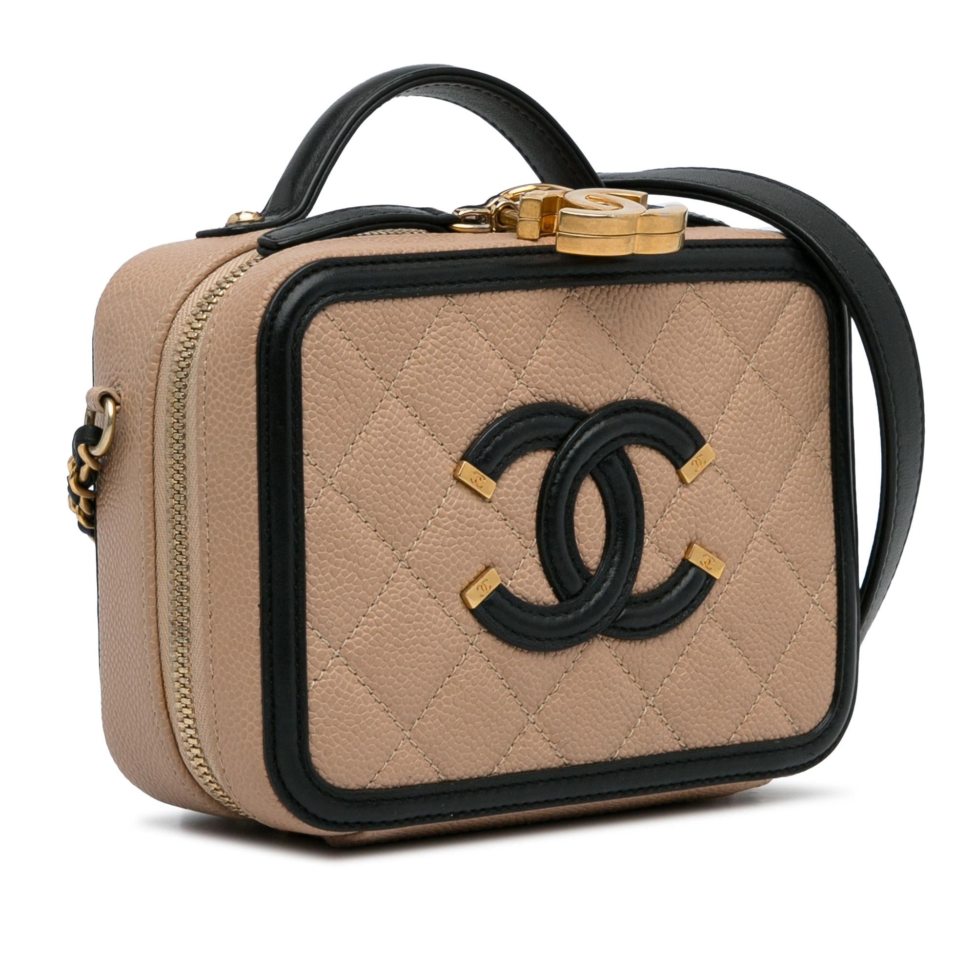 Chanel Small Caviar CC Filigree Vanity Case (SHG-c7hubE)
