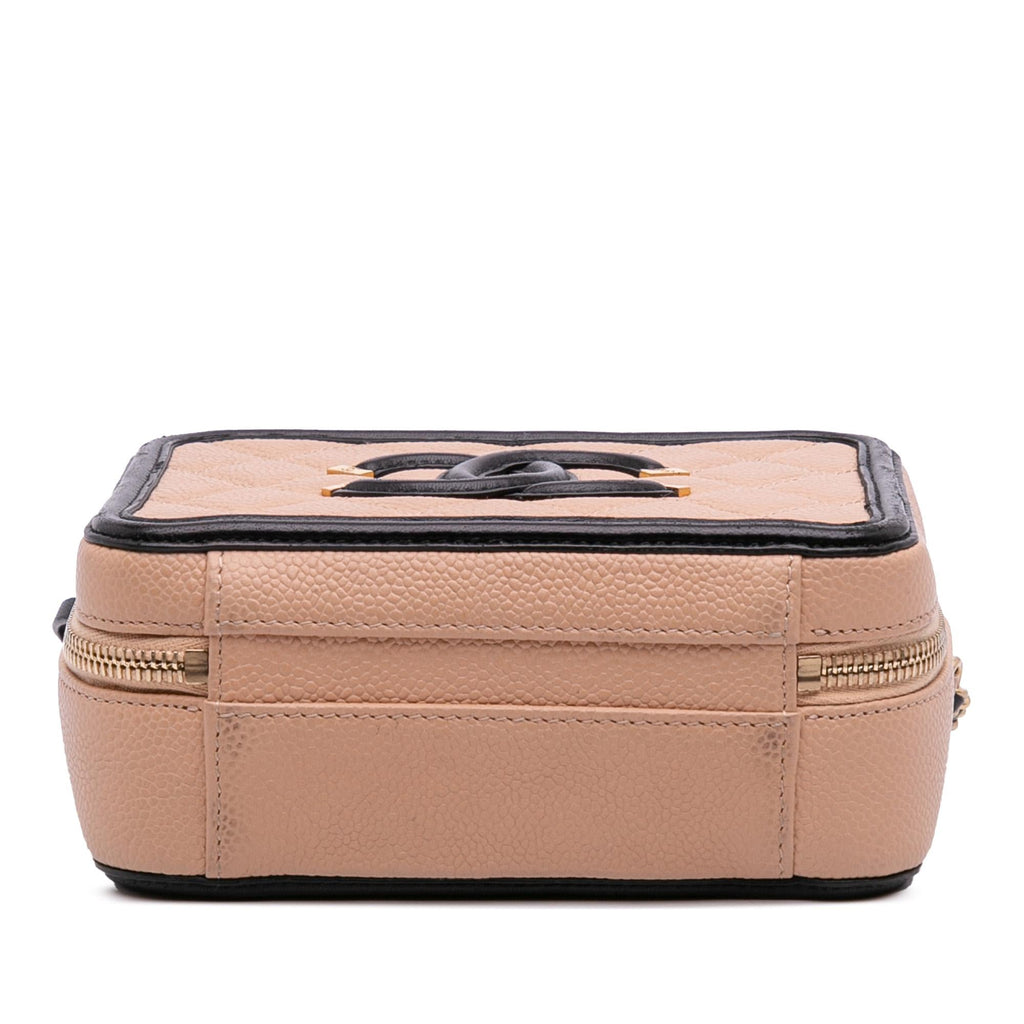 Chanel Small Caviar CC Filigree Vanity Case