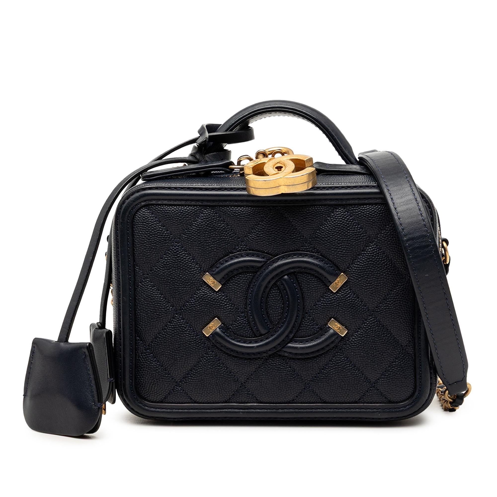Chanel Small Caviar CC Filigree Vanity Case