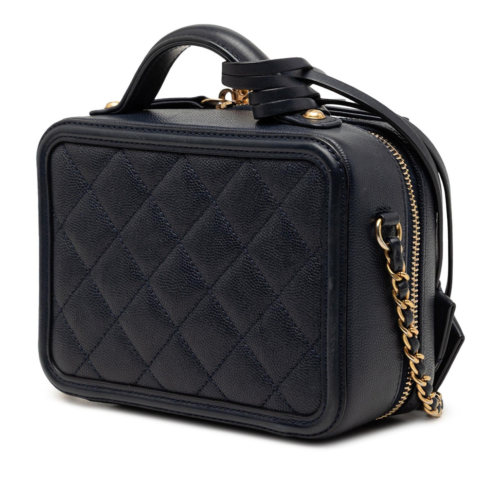 Chanel Small Caviar CC Filigree Vanity Case