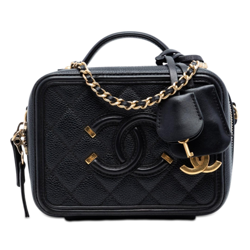 Chanel Small Caviar CC Filigree Vanity Case