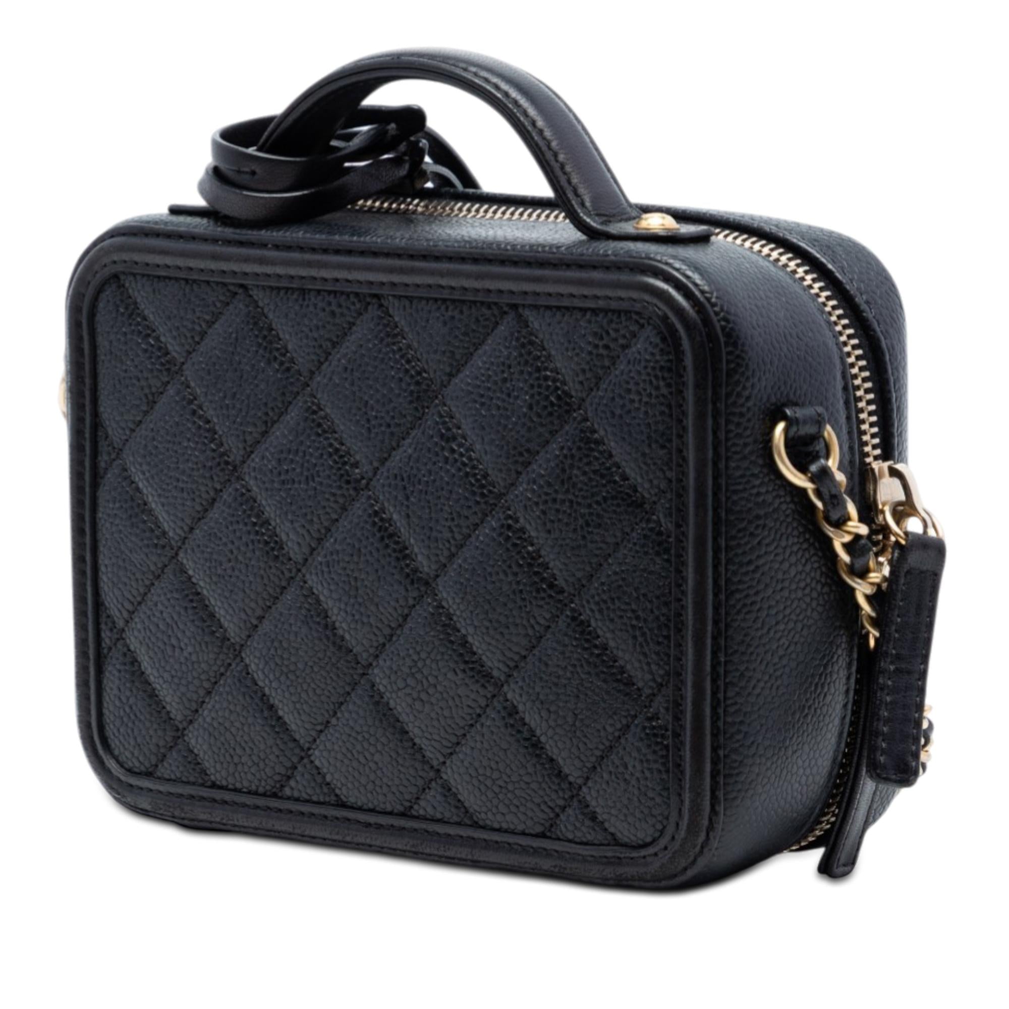 Chanel Small Caviar CC Filigree Vanity Case