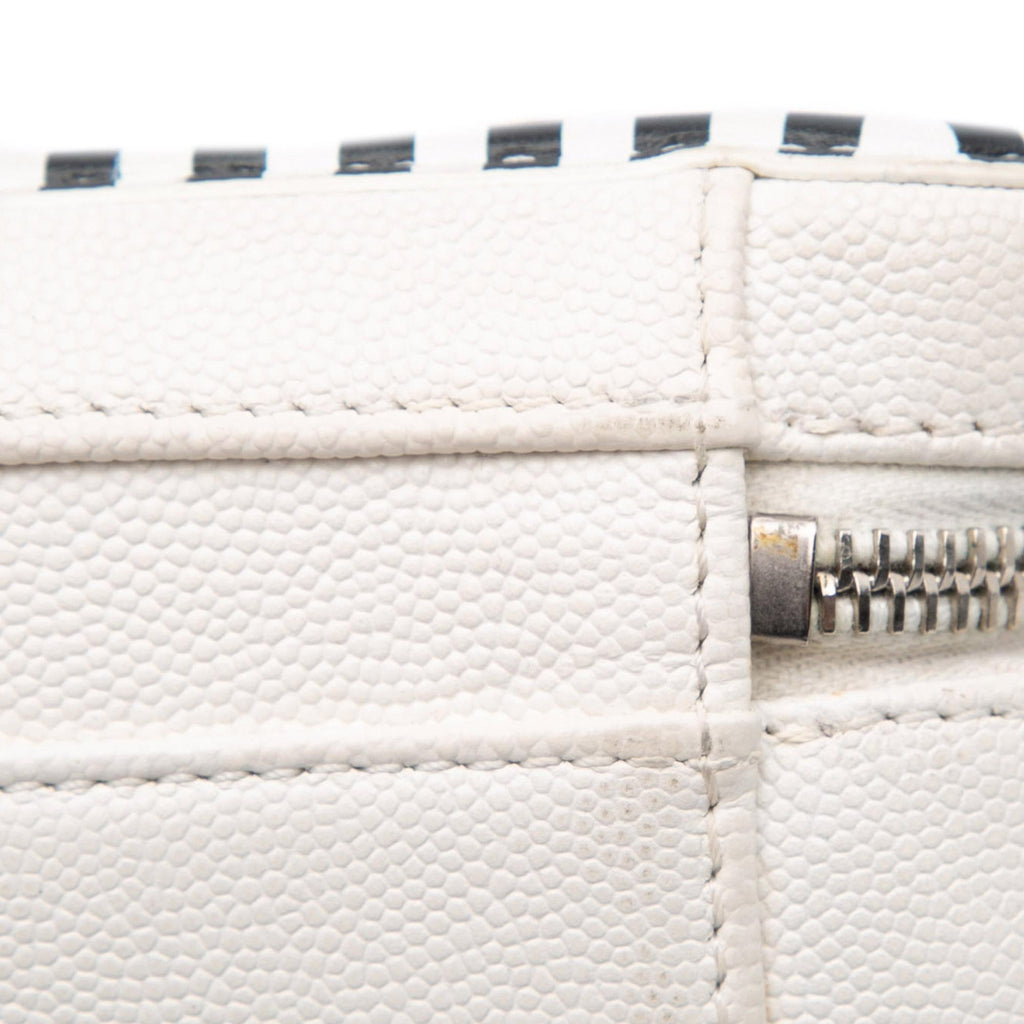 Chanel Small Caviar Striped CC Filigree Vanity Case