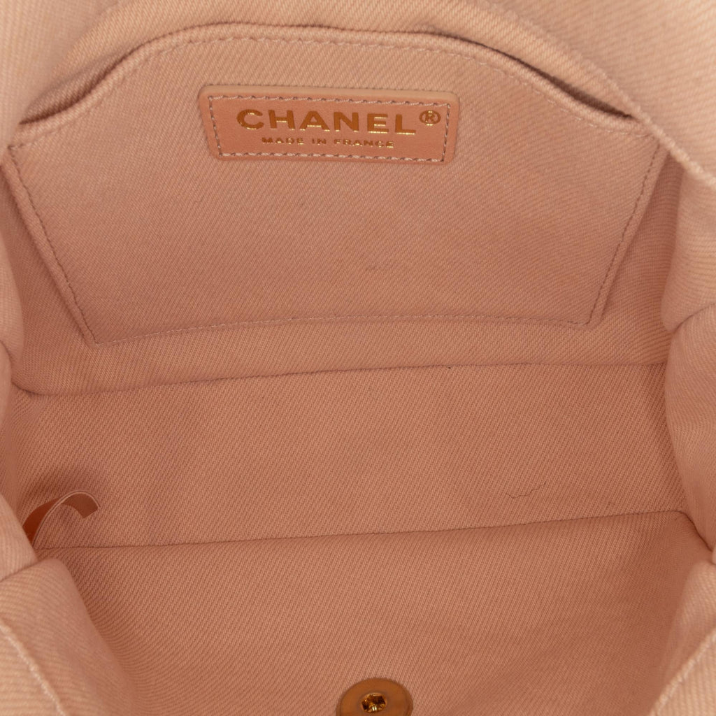 Chanel Small Chevron Denim Fringe Coco Flap (SHG-GMYid7)