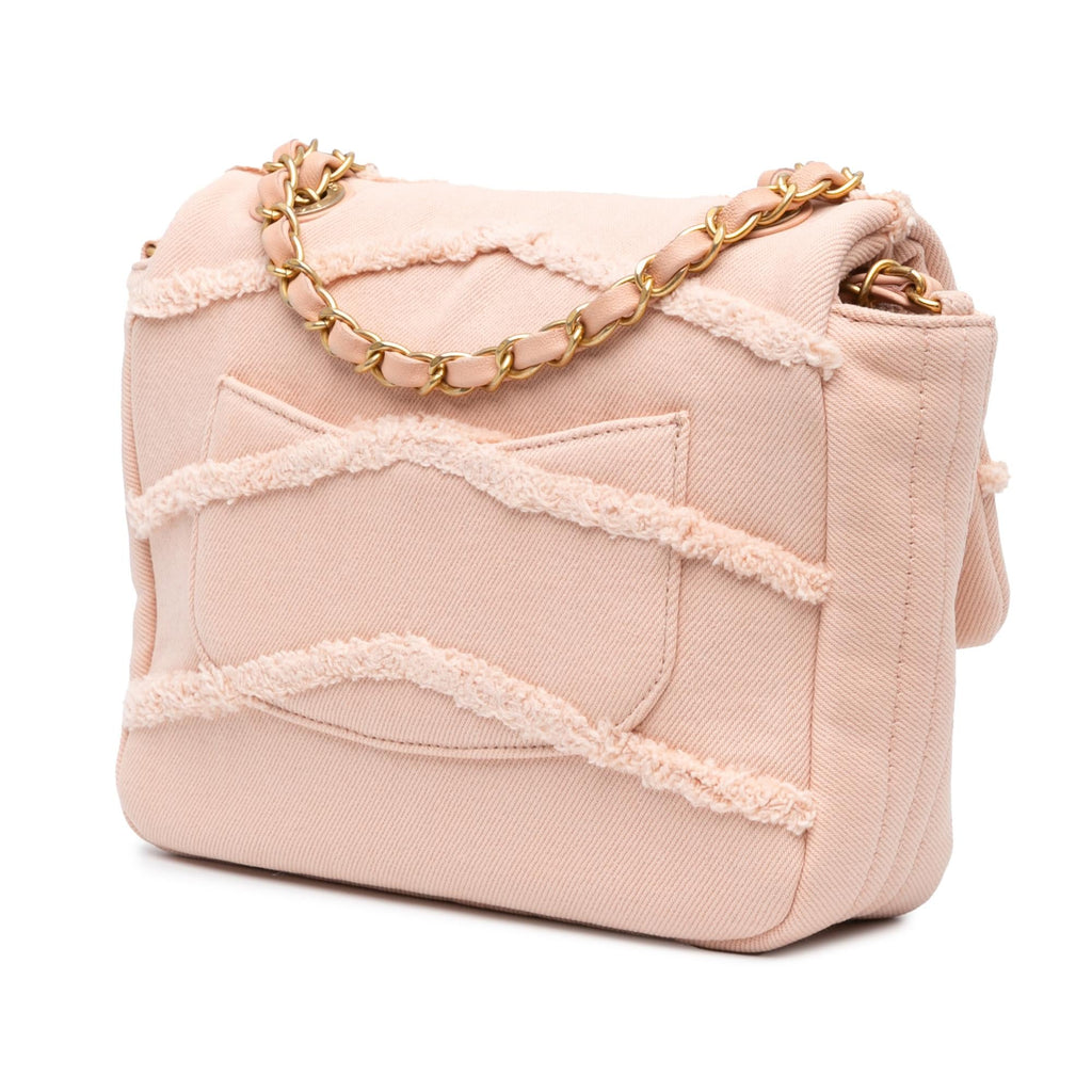 Chanel Small Chevron Denim Fringe Coco Flap (SHG-GMYid7)