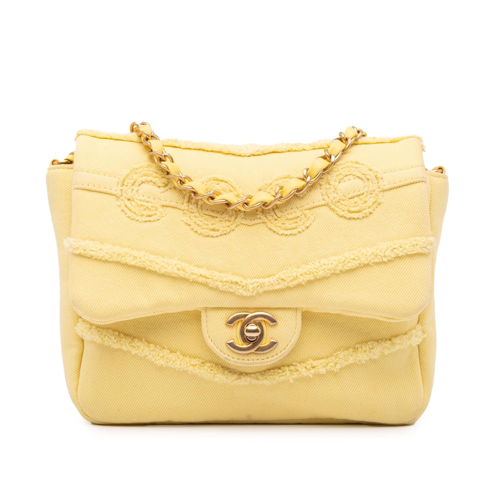 Chanel Small Chevron Denim Fringe Coco Flap