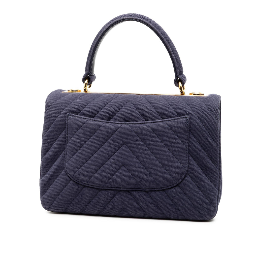Chanel Small Chevron Jersey Trendy CC Top Handle Flap