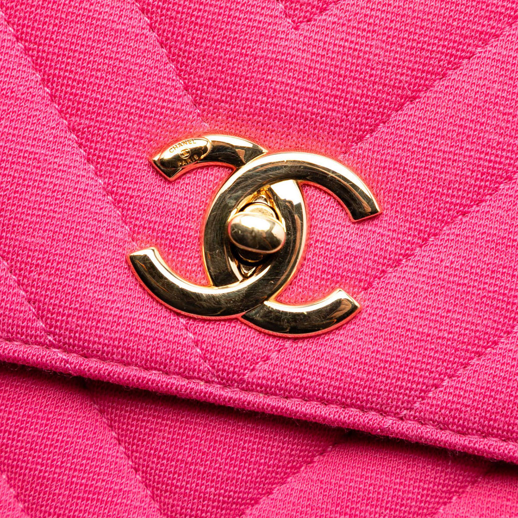 Chanel Small Chevron Jersey Trendy CC Top Handle Flap