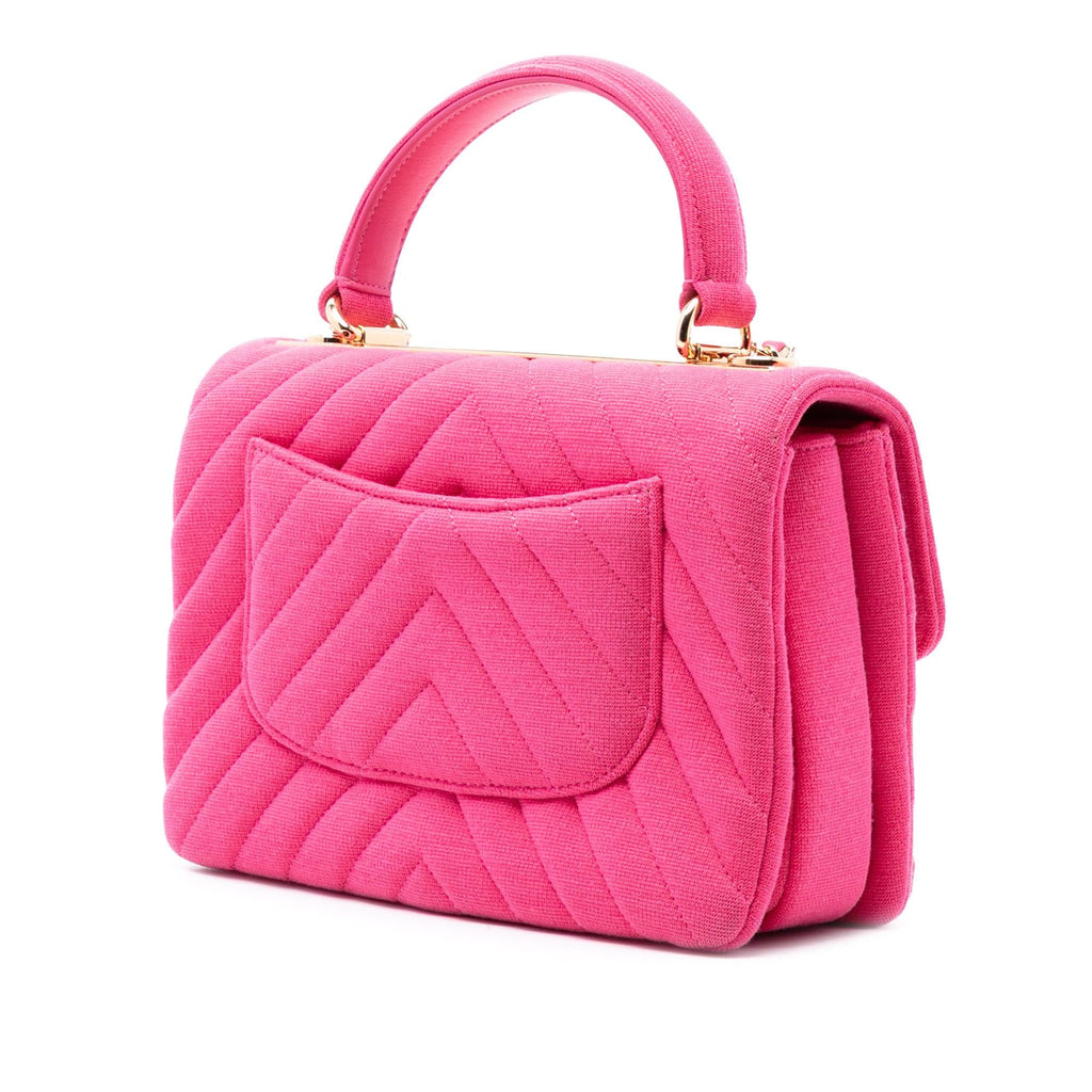 Chanel Small Chevron Jersey Trendy CC Top Handle Flap