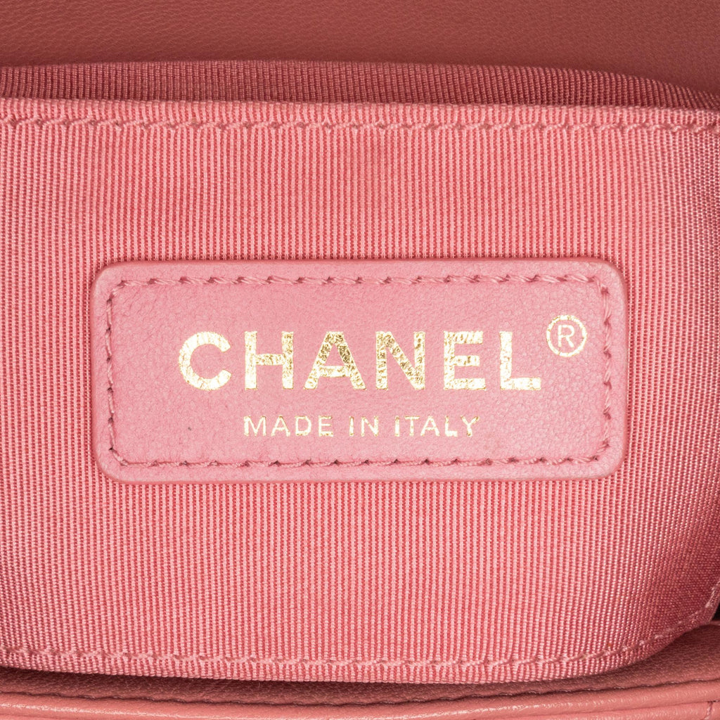 Chanel Small Chevron Lambskin Reversed Round Flap (SHG-tiKa51)