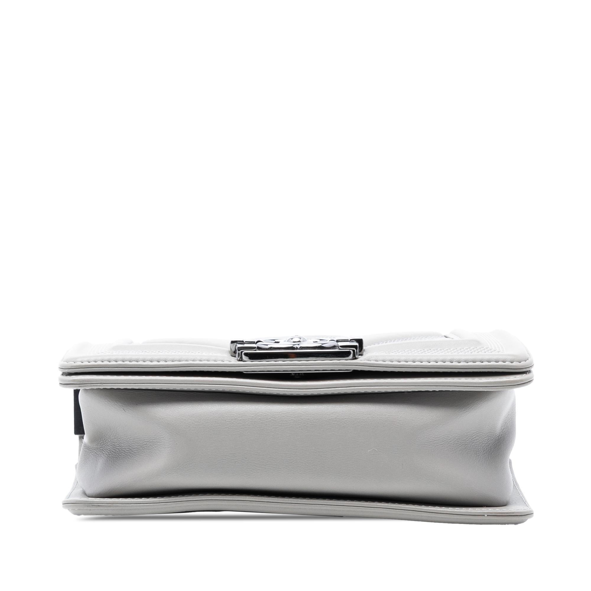 Chanel Small Chevron Stitched Calfskin Boy Flap
