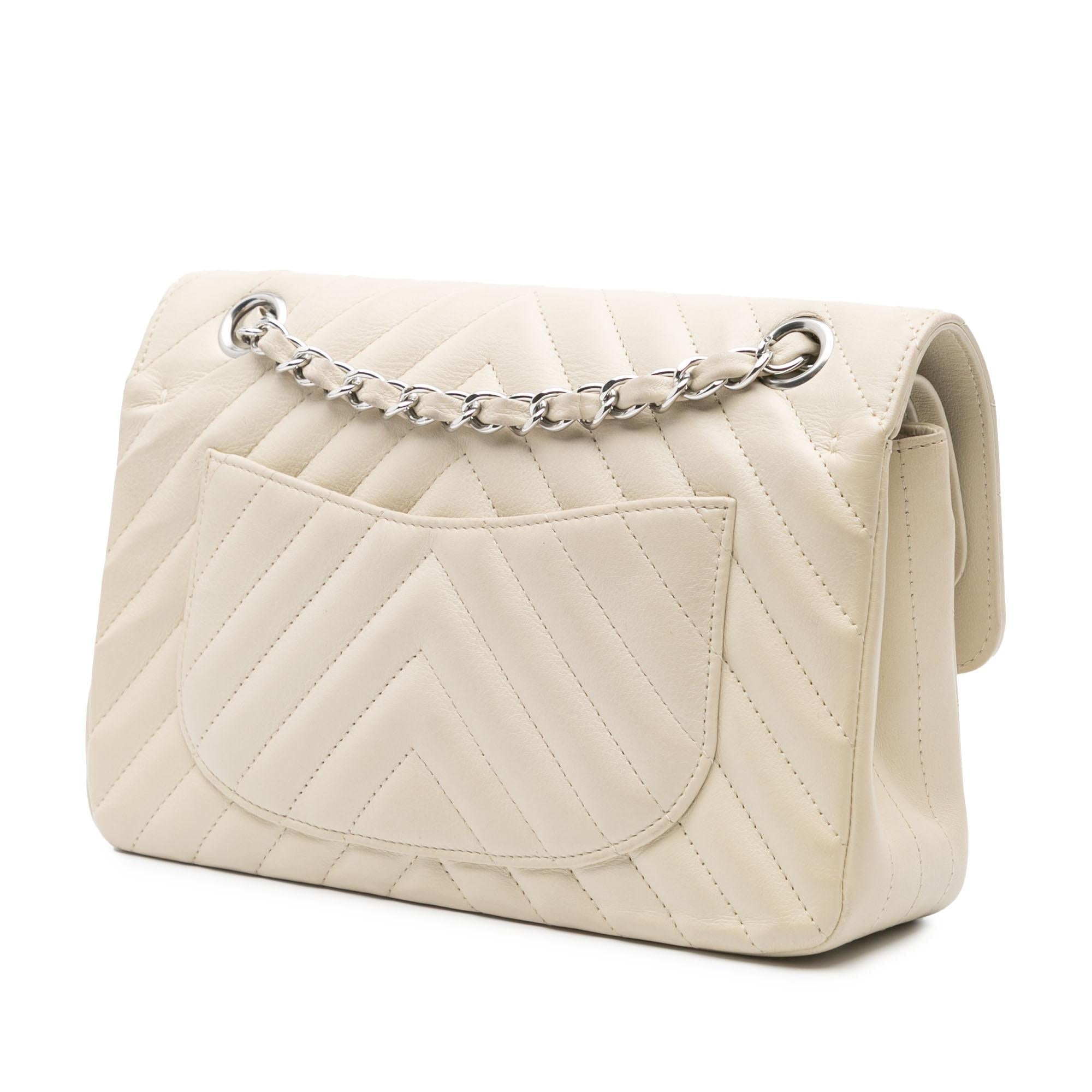 Chanel Small Classic Chevron Lambskin Double Flap