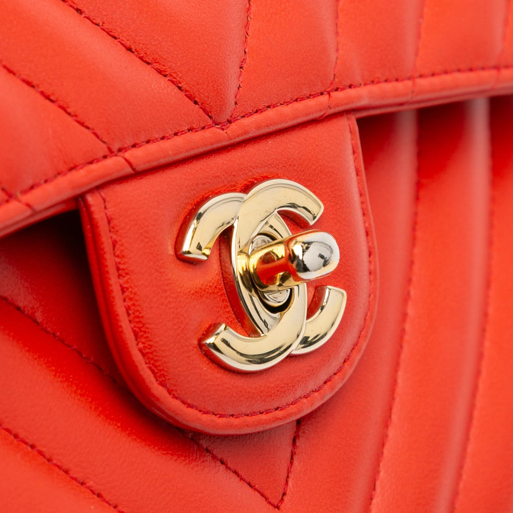 Chanel Small Classic Chevron Lambskin Double Flap
