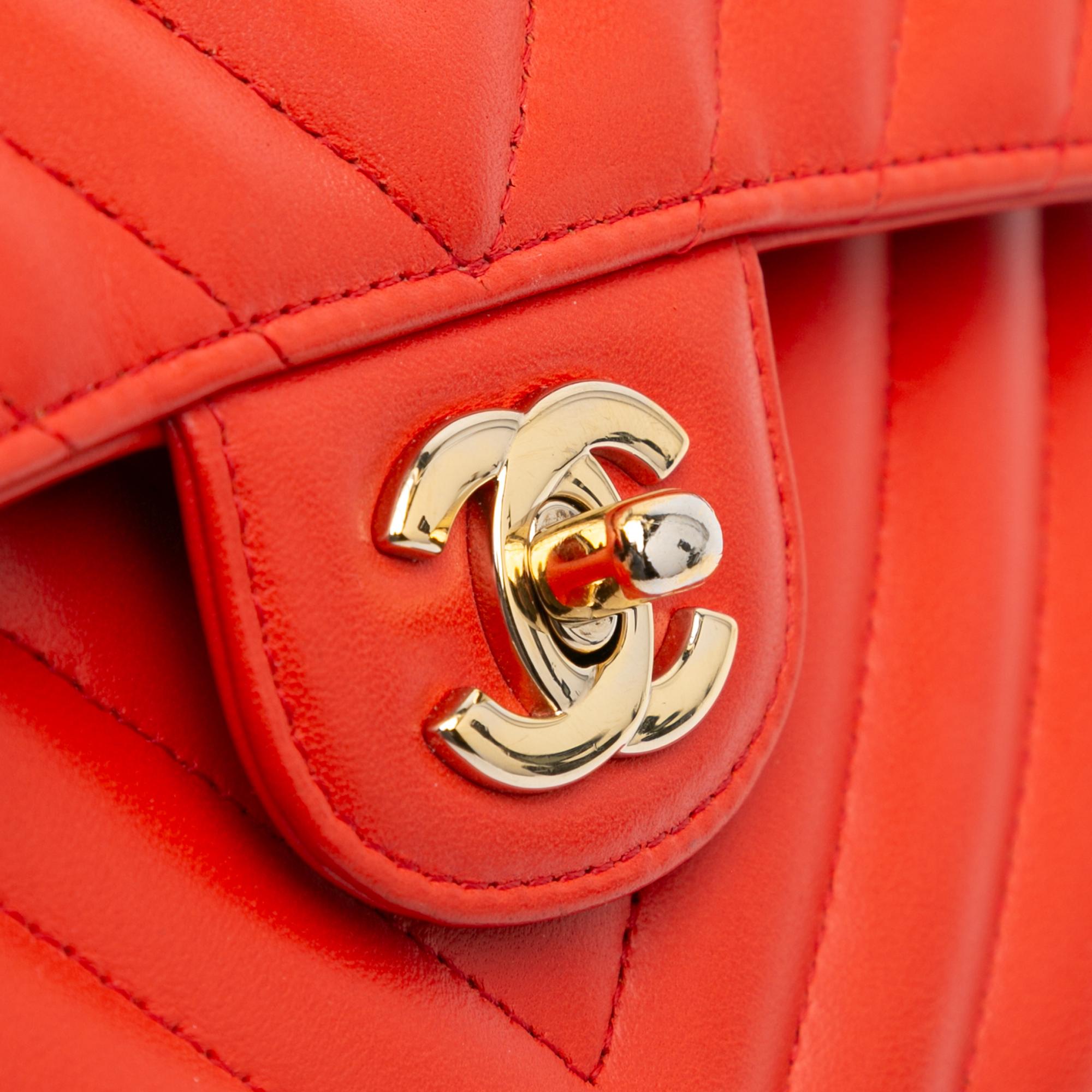 Chanel Small Classic Chevron Lambskin Double Flap
