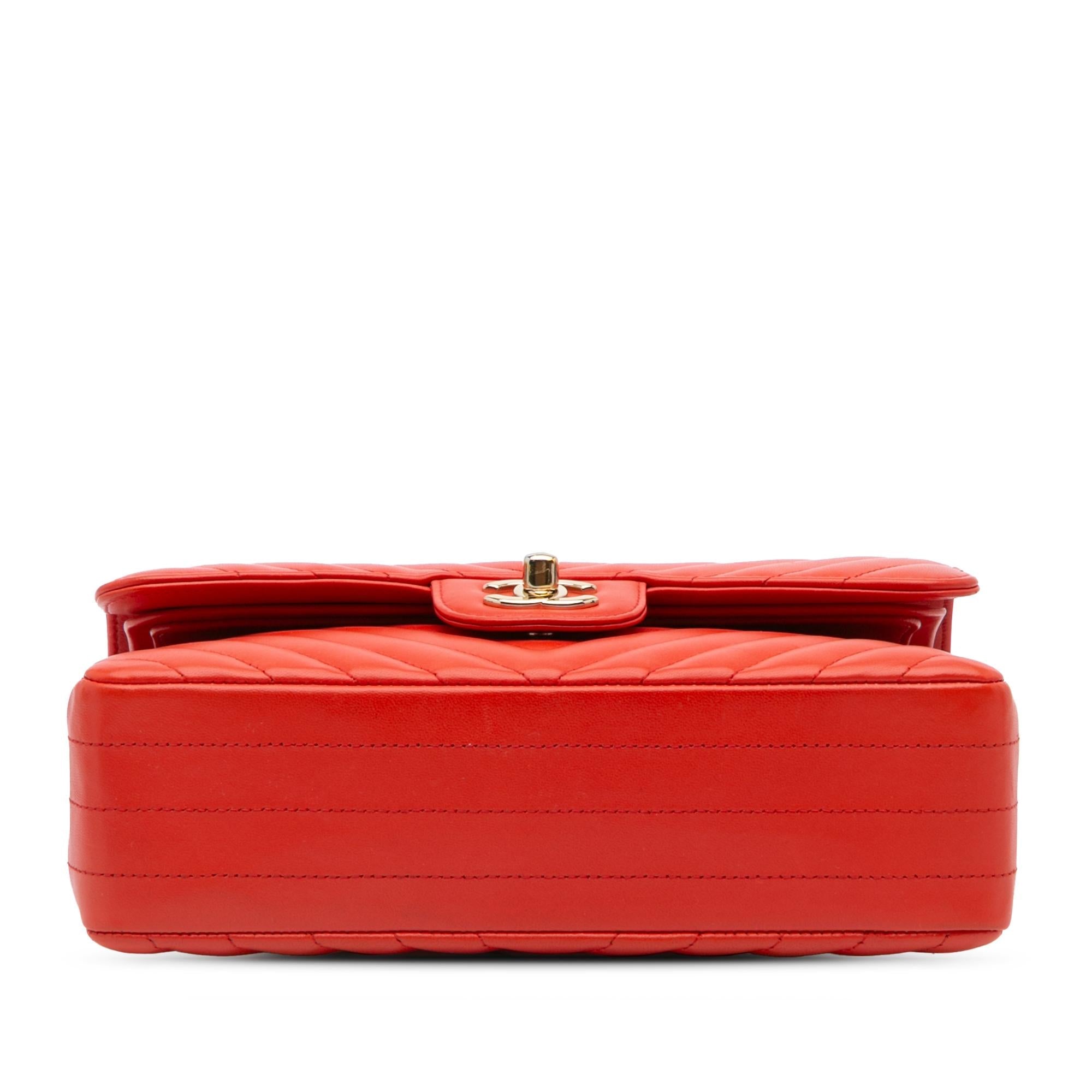Chanel Small Classic Chevron Lambskin Double Flap