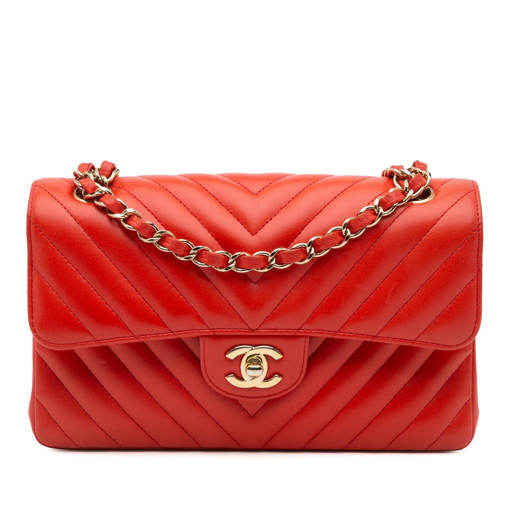 Chanel Small Classic Chevron Lambskin Double Flap