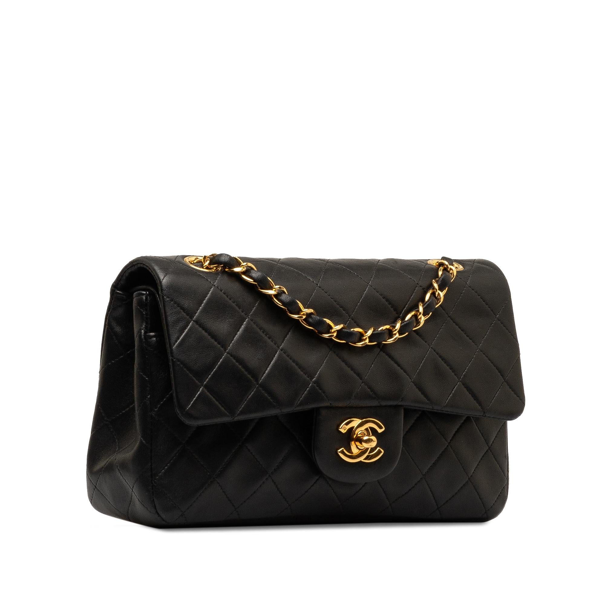 Chanel Small Classic Lambskin Double Flap (SHG-asIK7n)