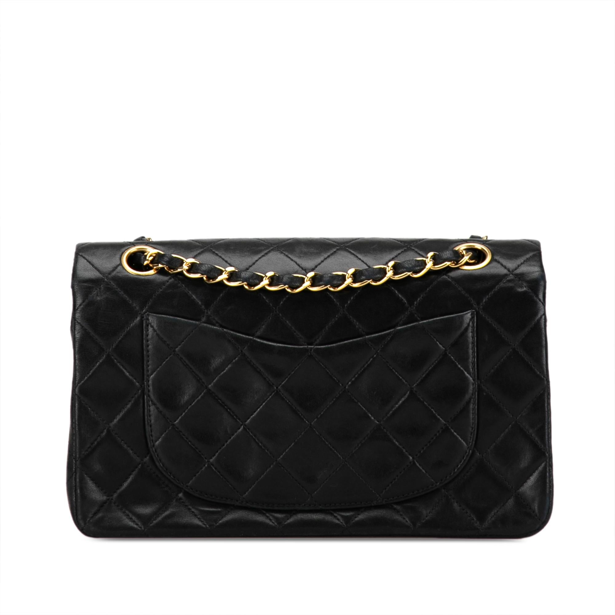 Chanel Small Classic Lambskin Double Flap (SHG-wzVZB4)