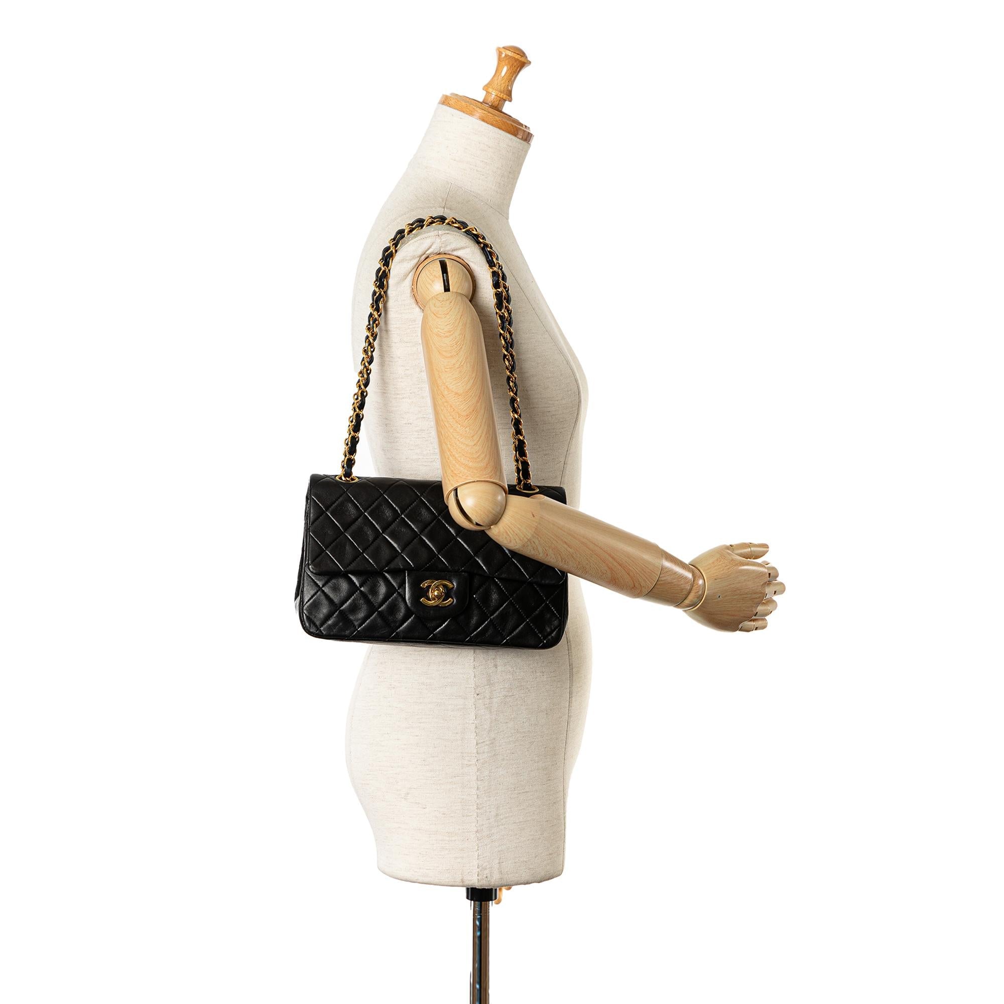 Chanel Small Classic Lambskin Double Flap (SHG-HJFEAA)