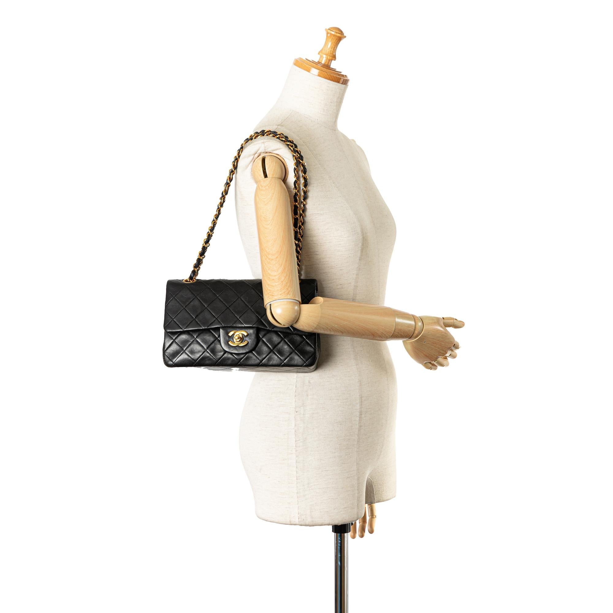 Chanel Small Classic Lambskin Double Flap (SHG-0Uyy0k)