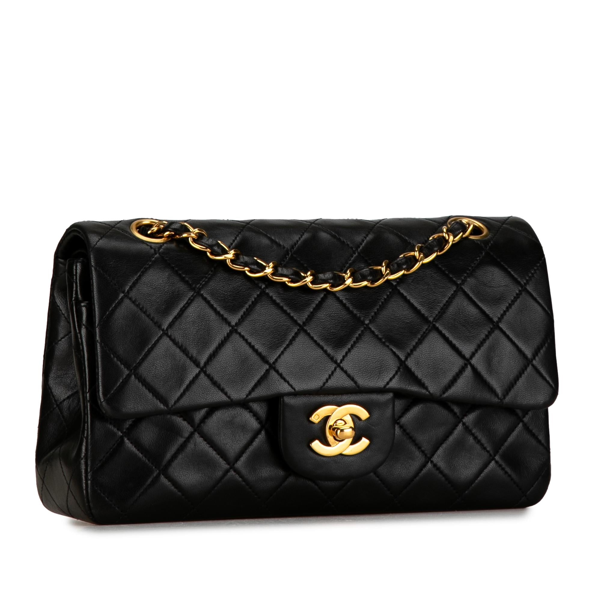 Chanel Small Classic Lambskin Double Flap (SHG-0Uyy0k)