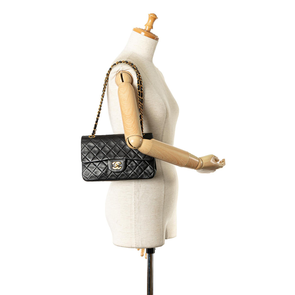 Chanel Small Classic Lambskin Double Flap (SHG-FgW8Qu)