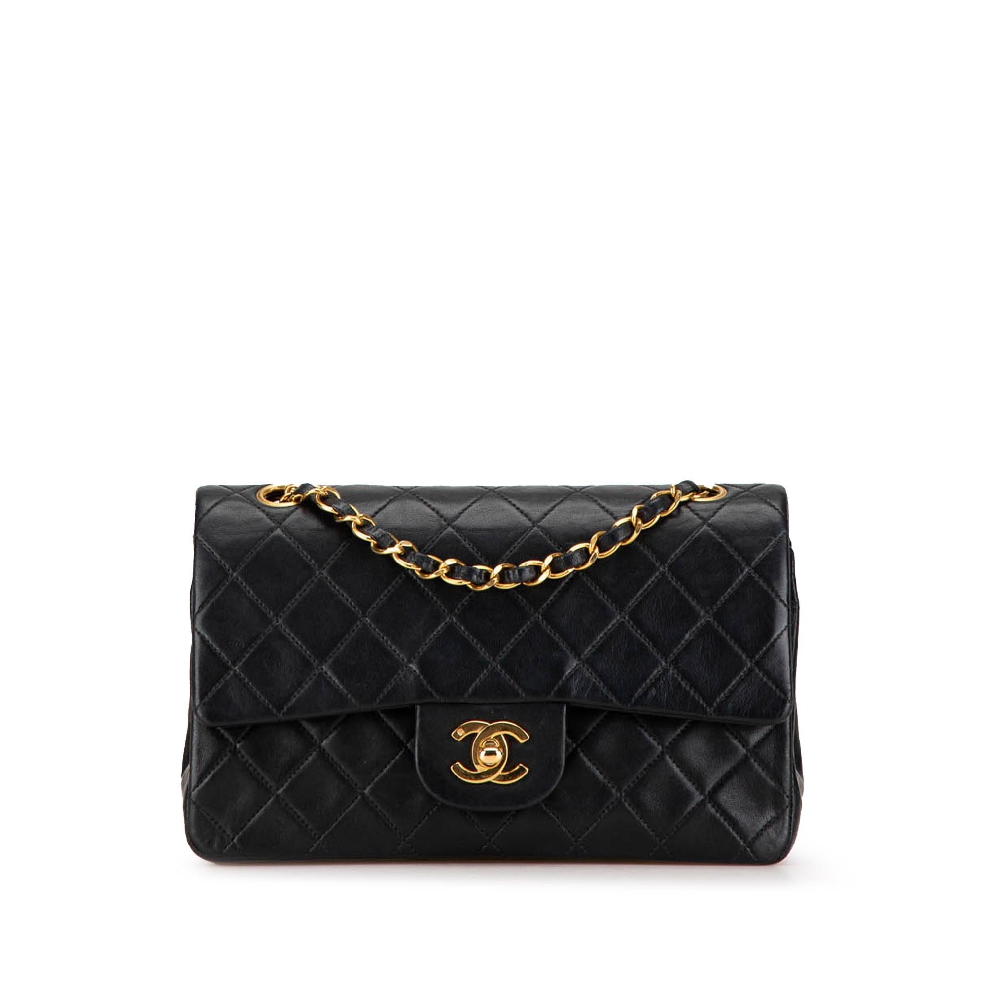Chanel Small Classic Lambskin Double Flap (SHG-FdUf9U)