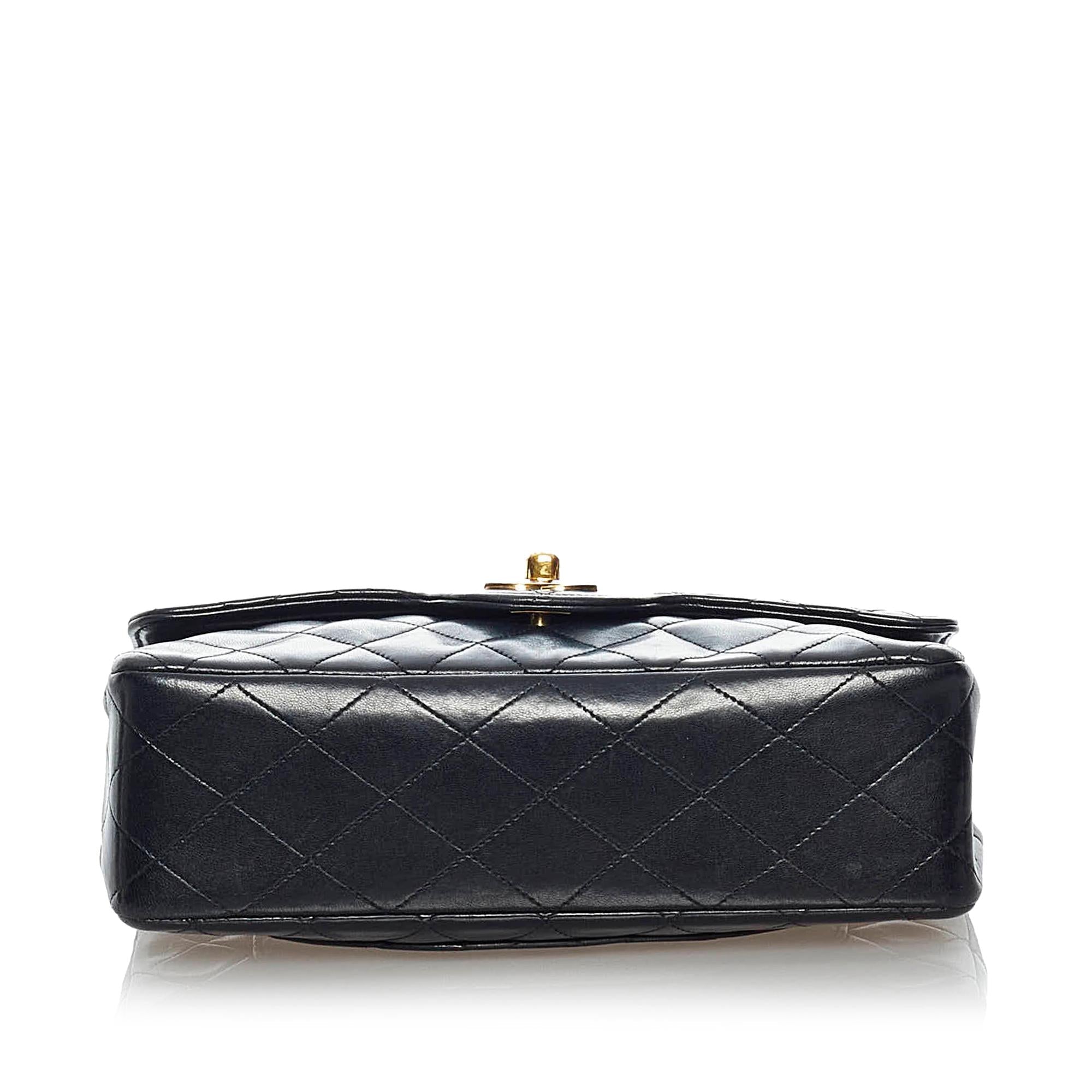 Chanel Small Classic Lambskin Leather Double Flap Bag (SHG-30354)