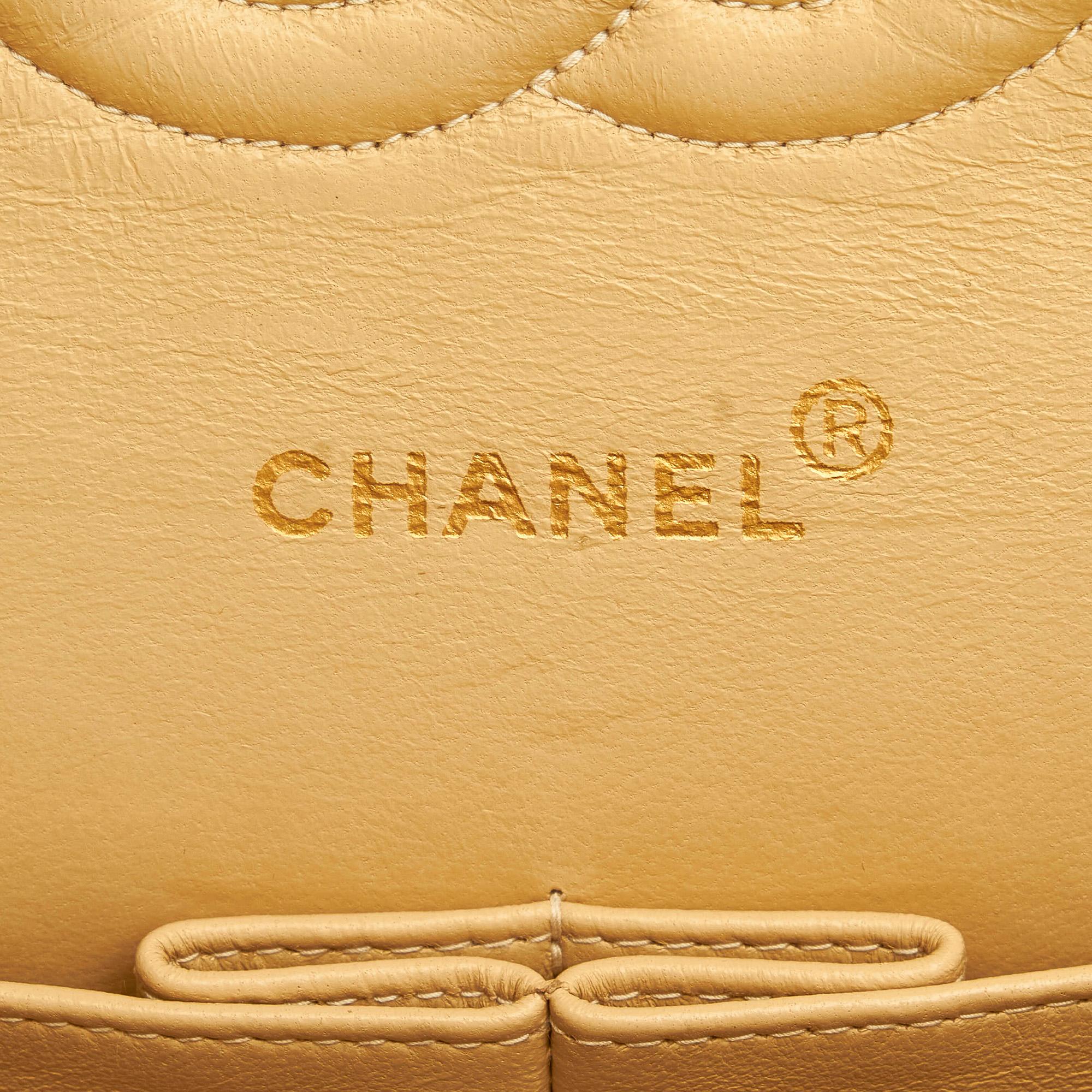 Chanel Small Classic Lambskin Leather Double Flap Bag (SHG-31452)