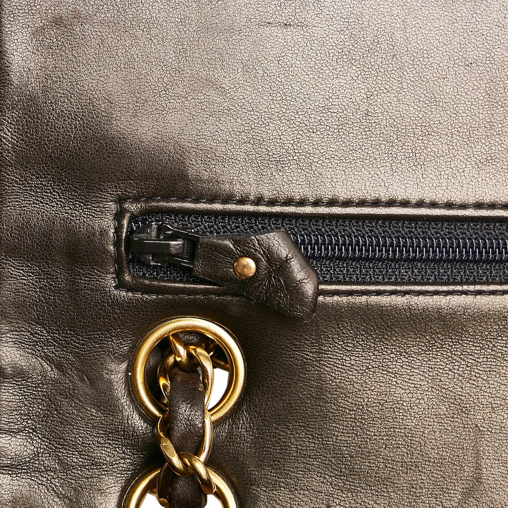 Chanel Small Classic Lambskin Leather Double Flap Bag (SHG-34199)