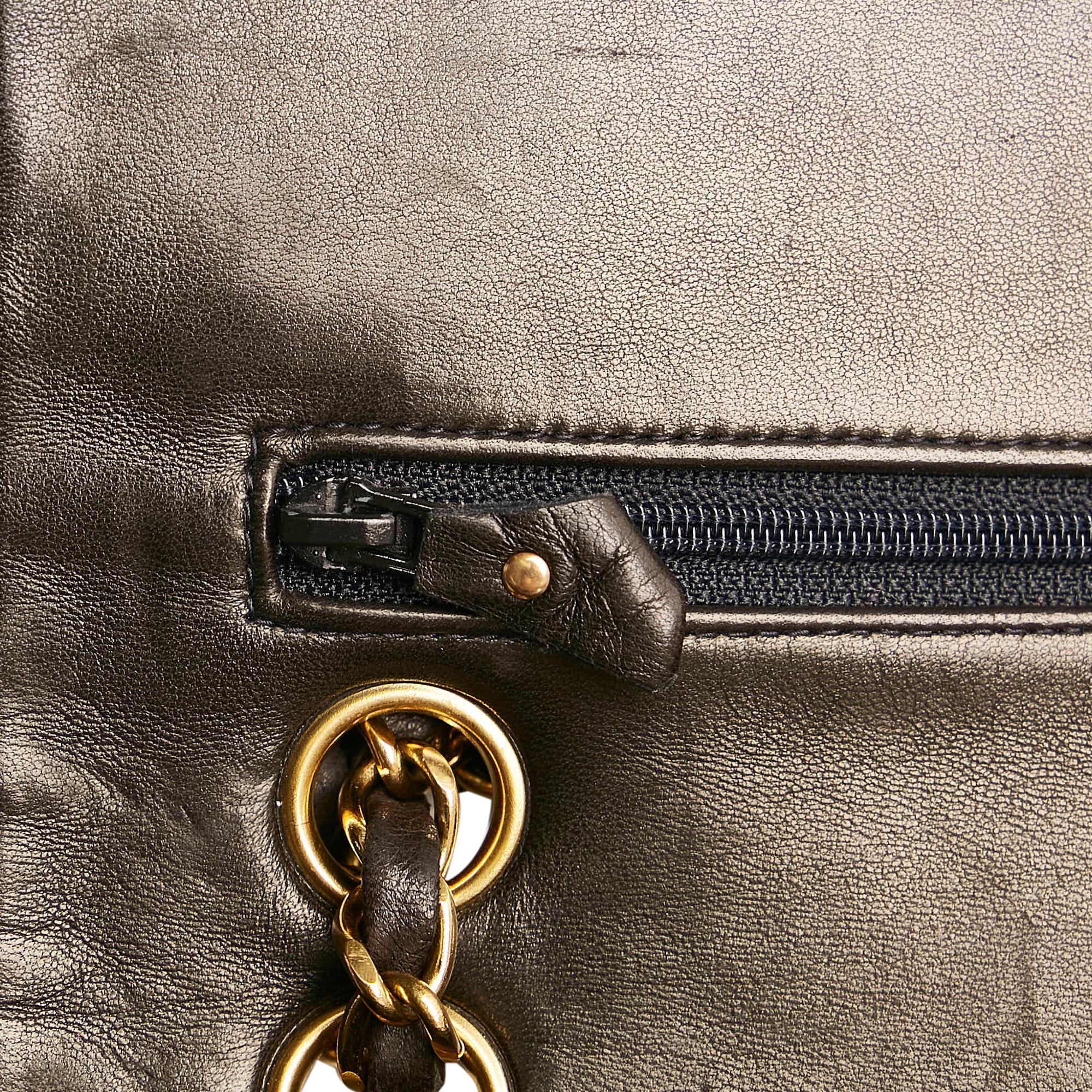Chanel Small Classic Lambskin Leather Double Flap Bag (SHG-34199)