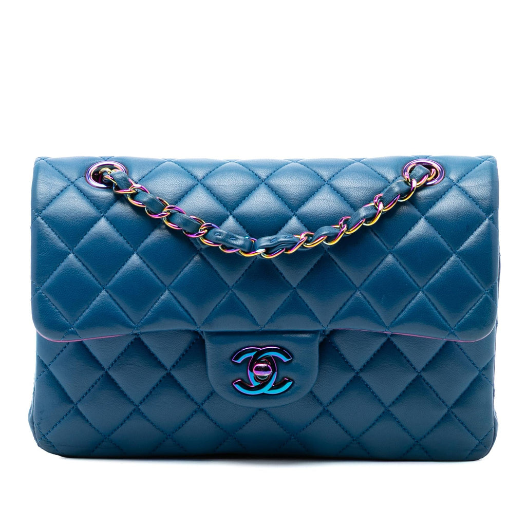 Chanel Small Classic Lambskin Rainbow Hardware Double Flap