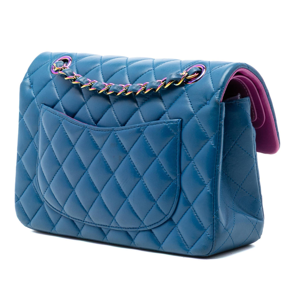 Chanel Small Classic Lambskin Rainbow Hardware Double Flap