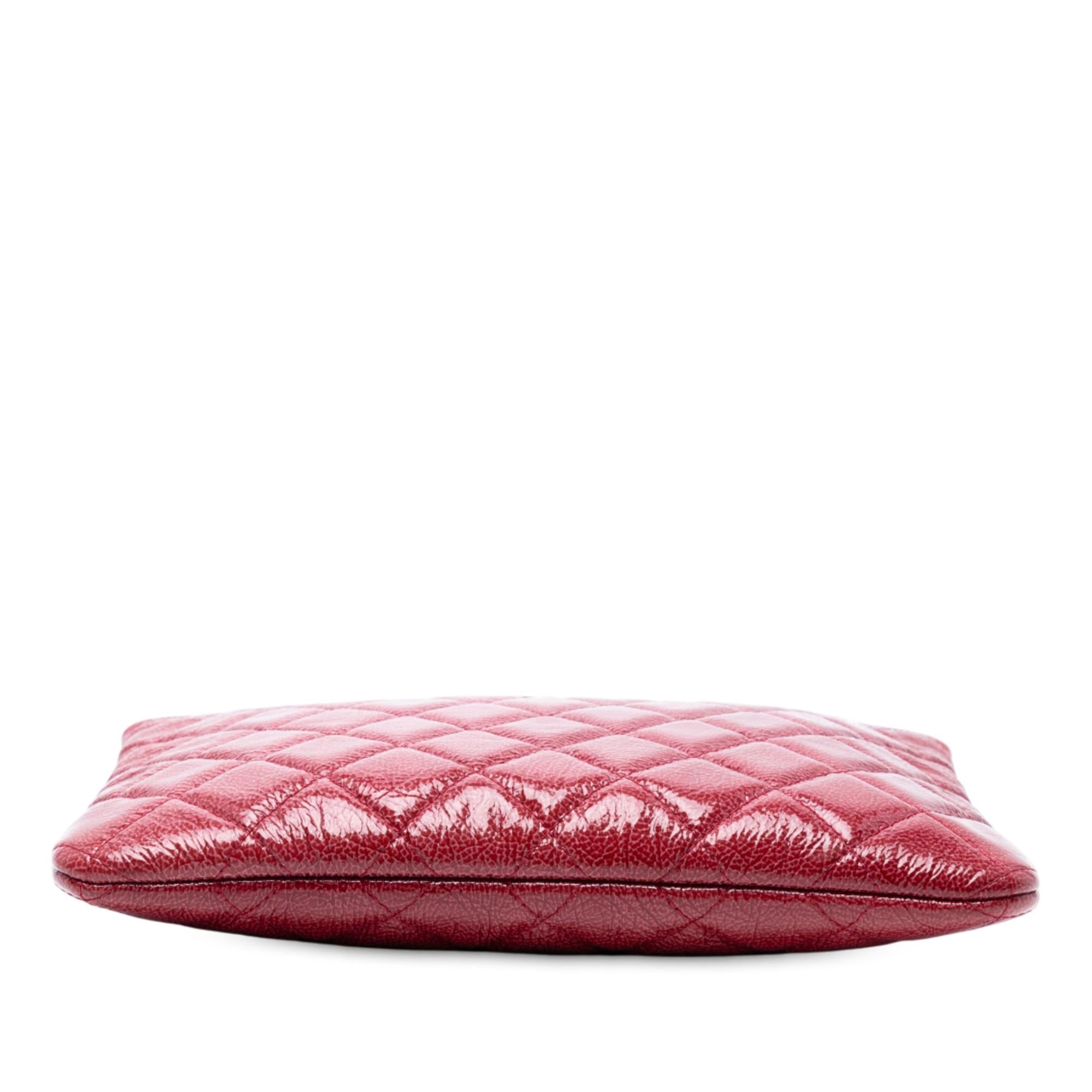 Chanel Small Crinkled Patent O Case Clutch