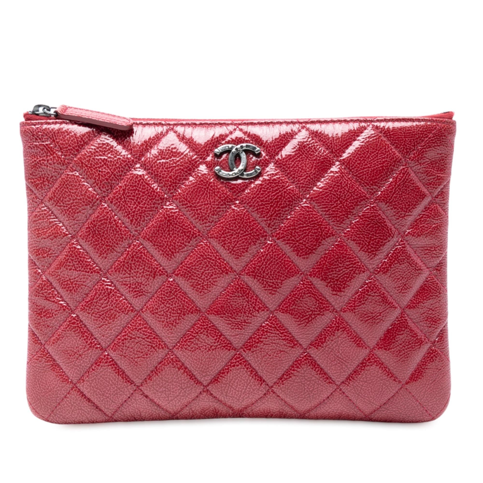 Chanel Small Crinkled Patent O Case Clutch