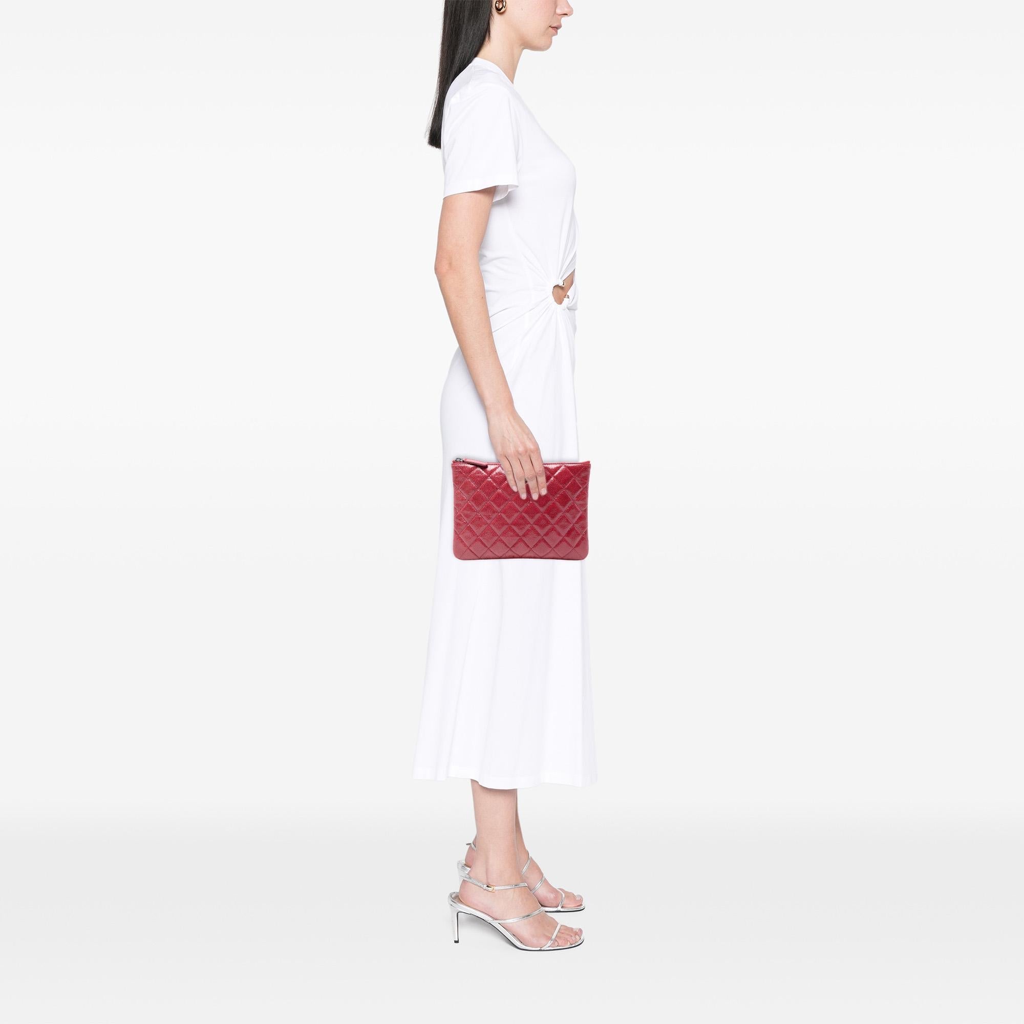 Chanel Small Crinkled Patent O Case Clutch