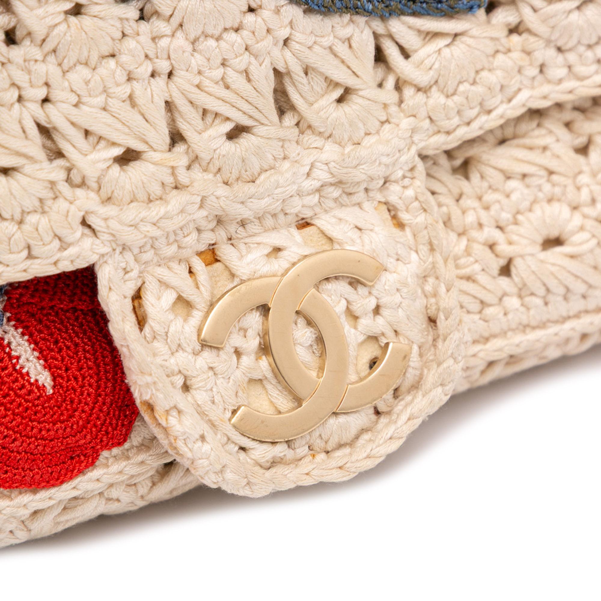 Chanel Small Crochet Cotton Camellia Flap