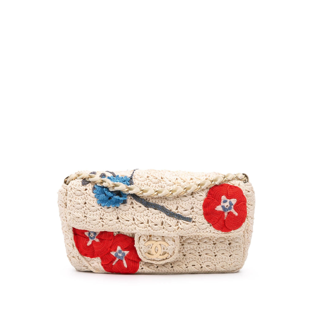 Chanel Small Crochet Cotton Camellia Flap