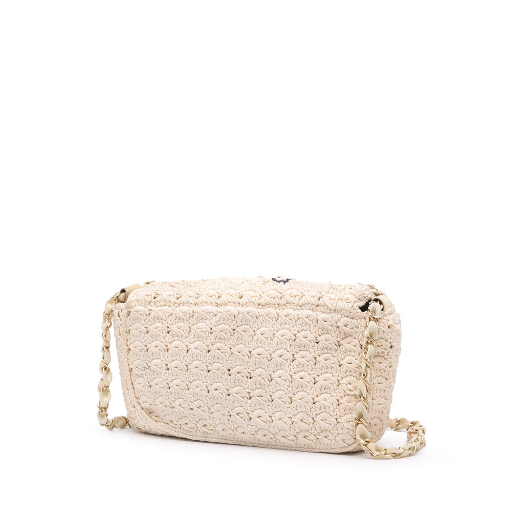 Chanel Small Crochet Cotton Camellia Flap