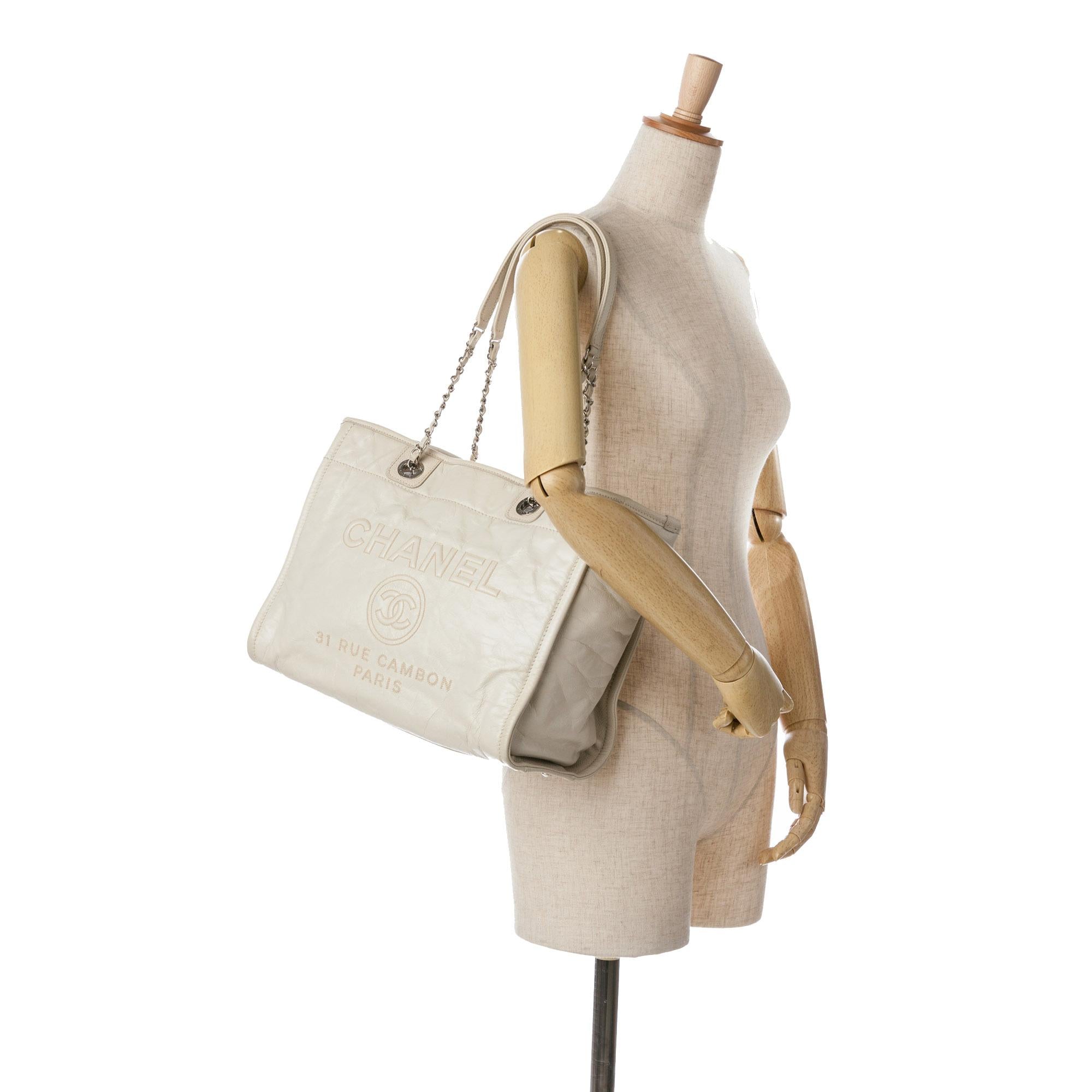 Chanel Small Glazed Calfskin Deauville Tote